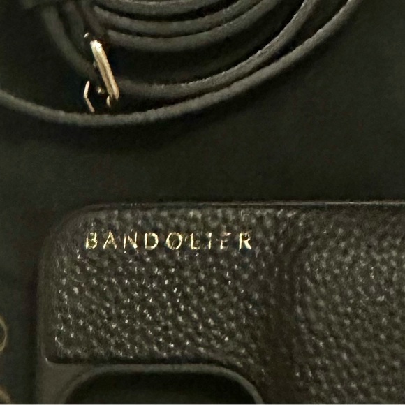 Bandolier crossbody iPhone 14 Pro Max phone wallet genuine black pebble leather - Picture 10 of 11